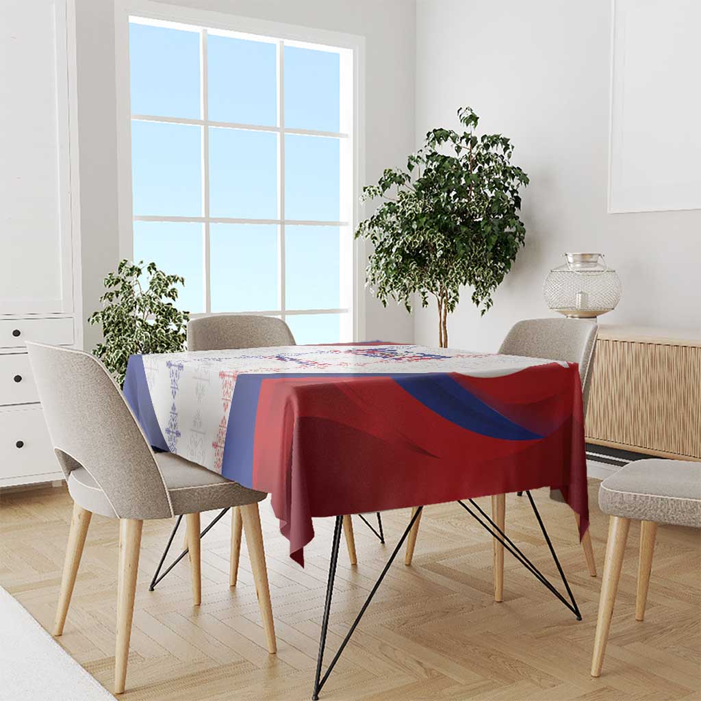Haiti Football Les Grenadiers Personalized Tablecloth Voodoo Veve Papa Legba - Wonder Print Shop