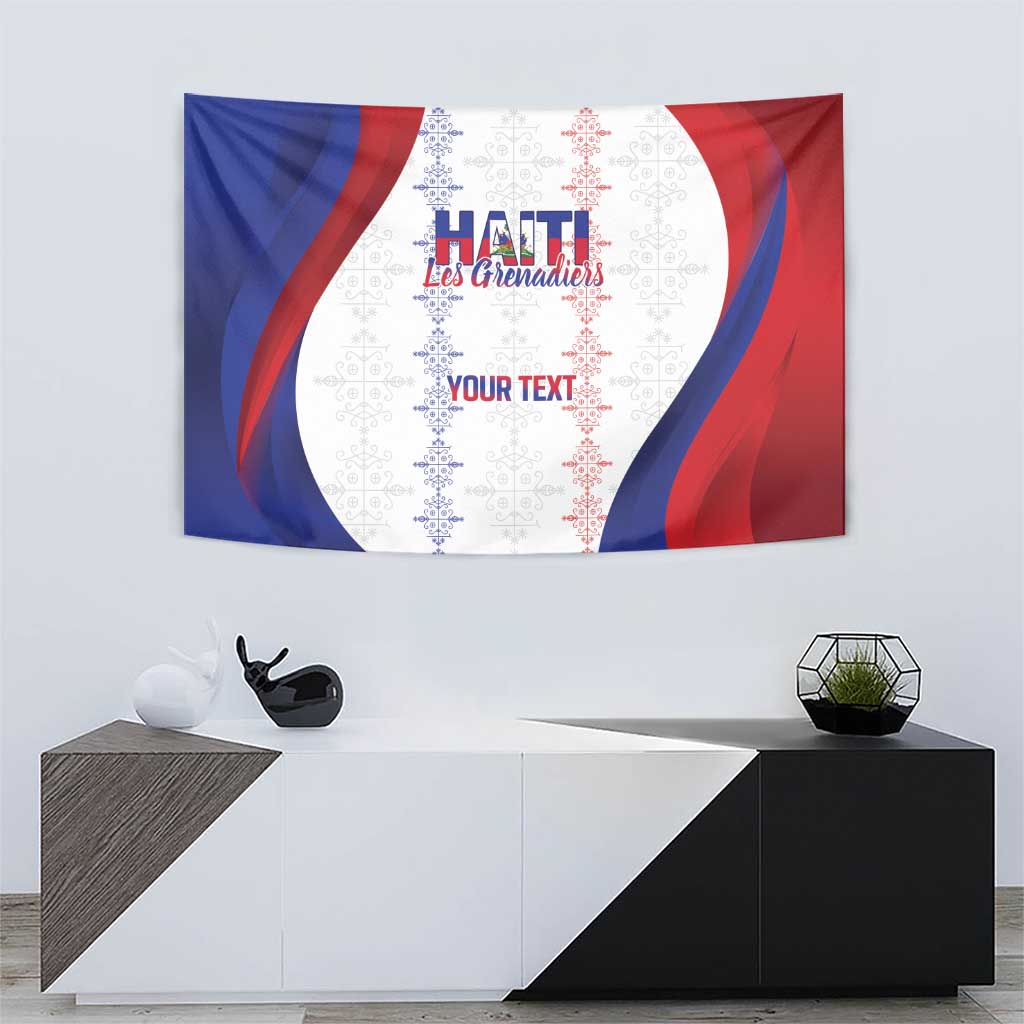 Haiti Football Les Grenadiers Personalized Tapestry Voodoo Veve Papa Legba - Wonder Print Shop