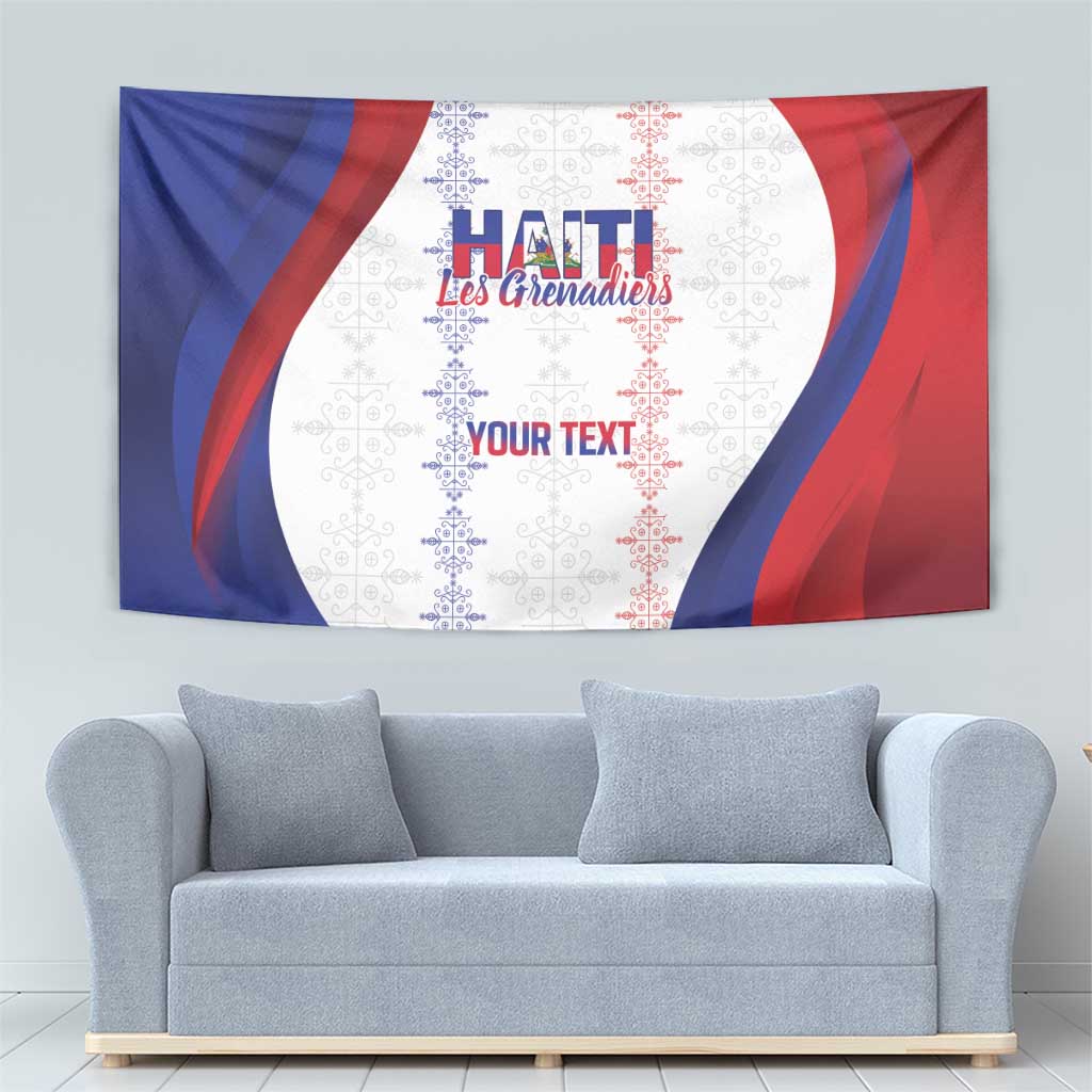 Haiti Football Les Grenadiers Personalized Tapestry Voodoo Veve Papa Legba - Wonder Print Shop