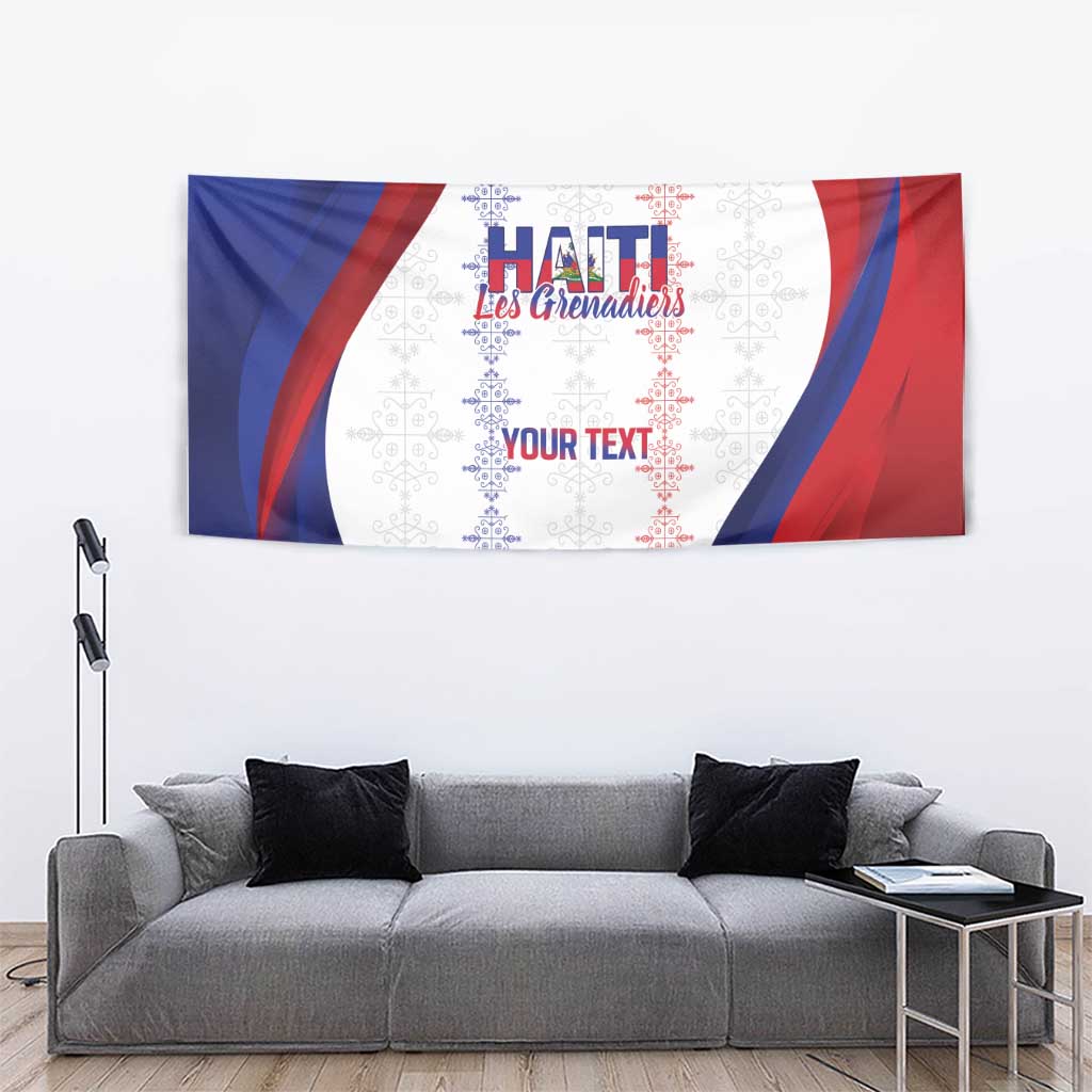 Haiti Football Les Grenadiers Personalized Tapestry Voodoo Veve Papa Legba - Wonder Print Shop