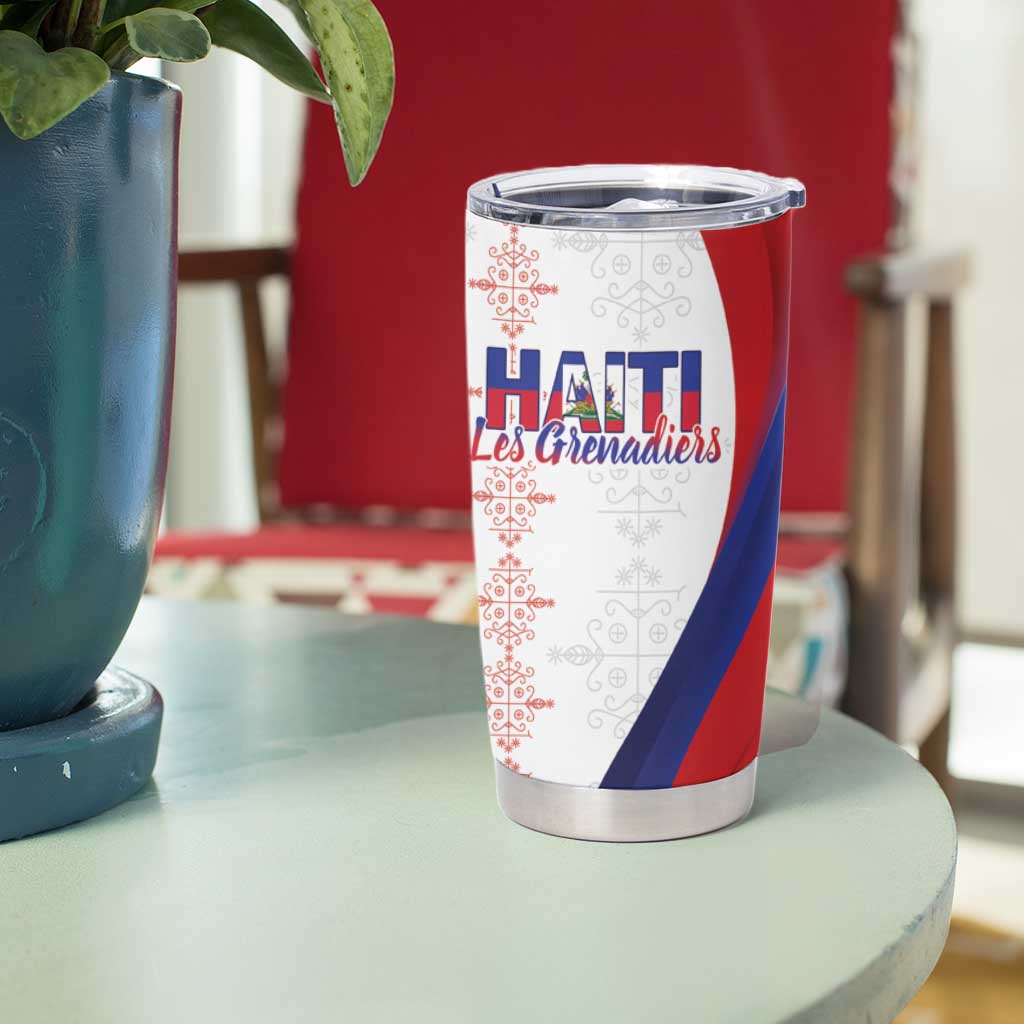 Haiti Football Les Grenadiers Personalized Tumbler Cup Voodoo Veve Papa Legba - Wonder Print Shop