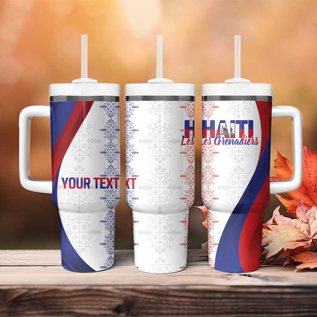 Haiti Football Les Grenadiers Personalized Tumbler With Handle Voodoo Veve Papa Legba - Wonder Print Shop