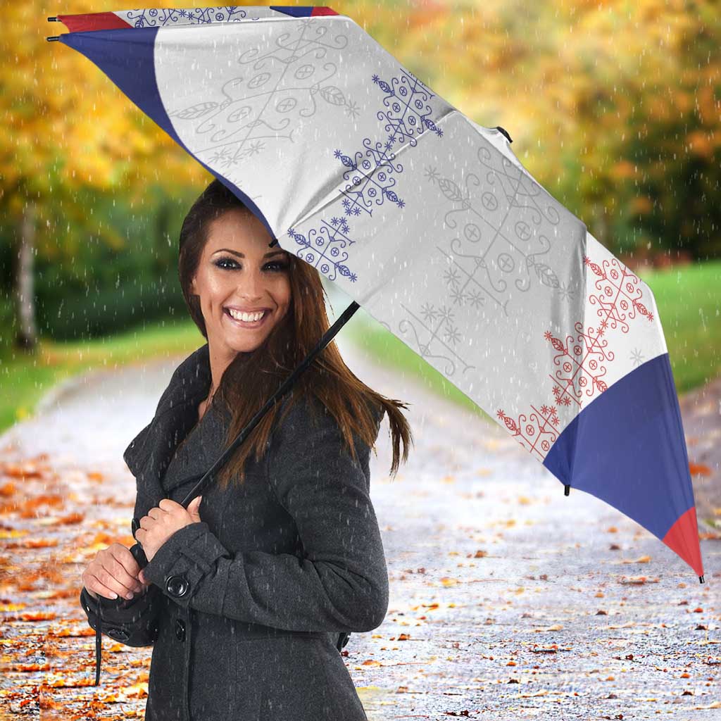 Haiti Football Les Grenadiers Personalized Umbrella Voodoo Veve Papa Legba - Wonder Print Shop