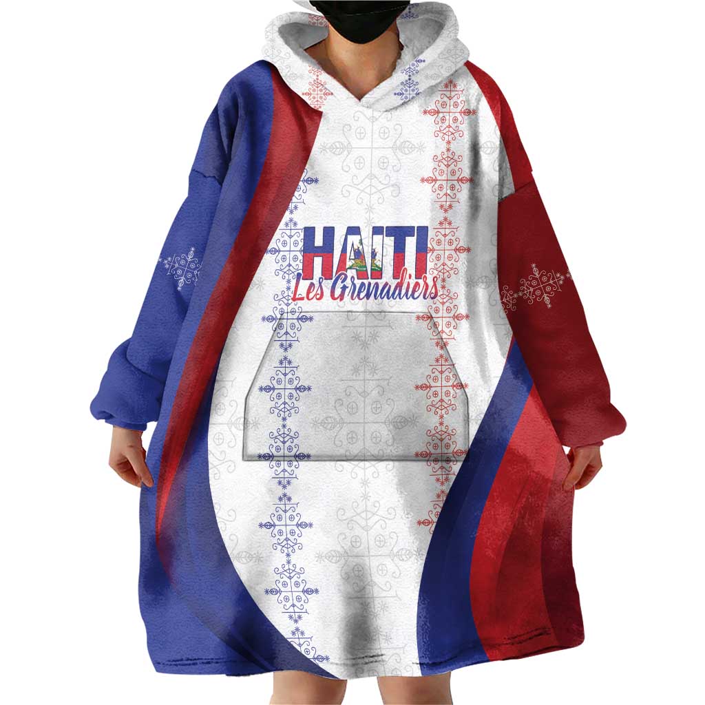 Haiti Football Les Grenadiers Personalized Wearable Blanket Hoodie Voodoo Veve Papa Legba - Wonder Print Shop