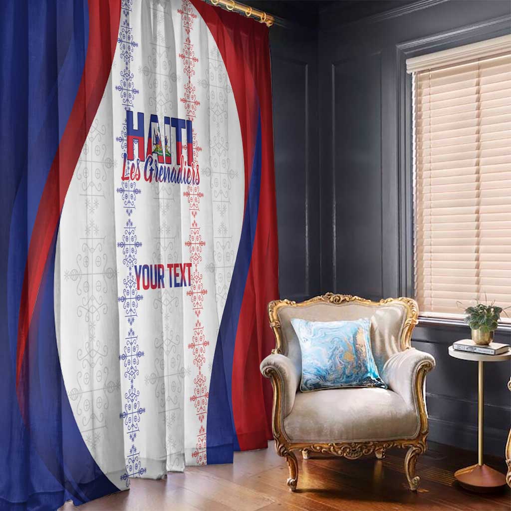Haiti Football Les Grenadiers Personalized Window Curtain Voodoo Veve Papa Legba - Wonder Print Shop