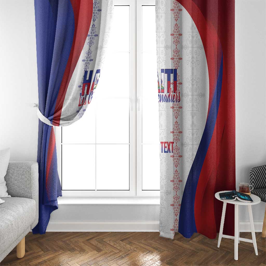 Haiti Football Les Grenadiers Personalized Window Curtain Voodoo Veve Papa Legba - Wonder Print Shop