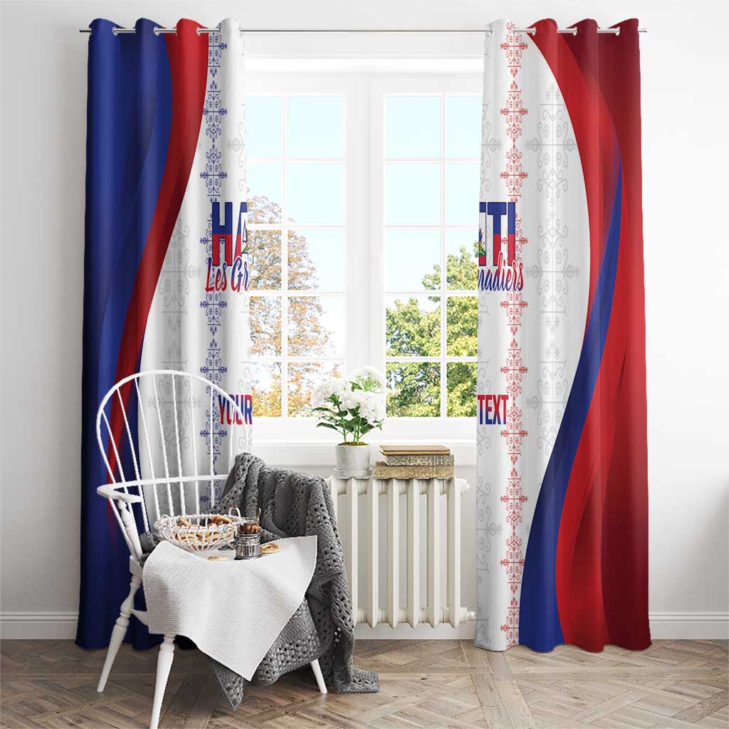 Haiti Football Les Grenadiers Personalized Window Curtain Voodoo Veve Papa Legba - Wonder Print Shop