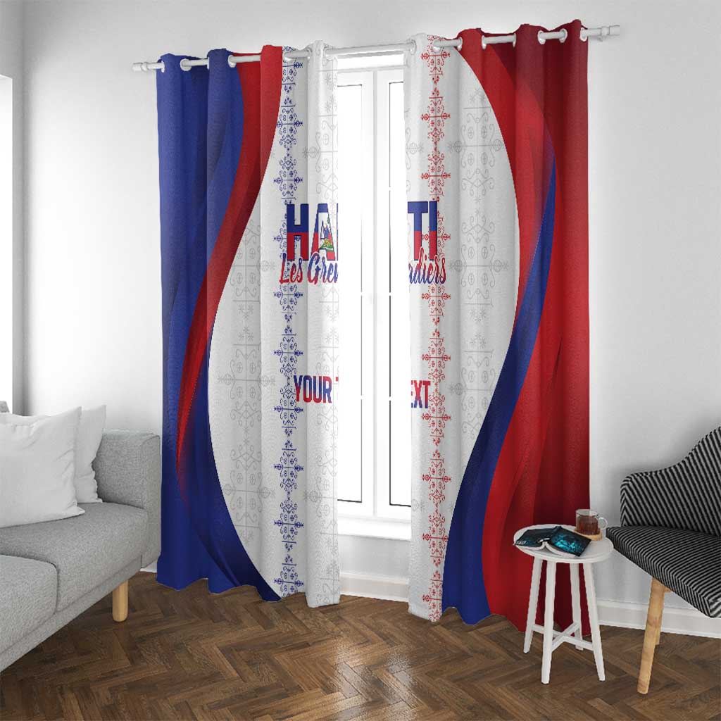Haiti Football Les Grenadiers Personalized Window Curtain Voodoo Veve Papa Legba - Wonder Print Shop