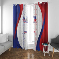 Haiti Football Les Grenadiers Personalized Window Curtain Voodoo Veve Papa Legba - Wonder Print Shop