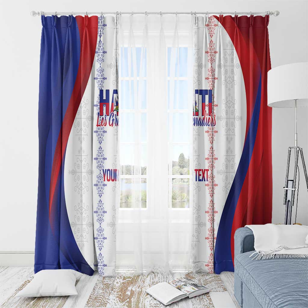 Haiti Football Les Grenadiers Personalized Window Curtain Voodoo Veve Papa Legba - Wonder Print Shop