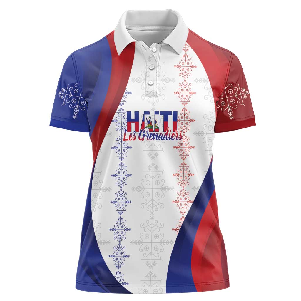 Haiti Football Les Grenadiers Personalized Women Polo Shirt Voodoo Veve Papa Legba - Wonder Print Shop
