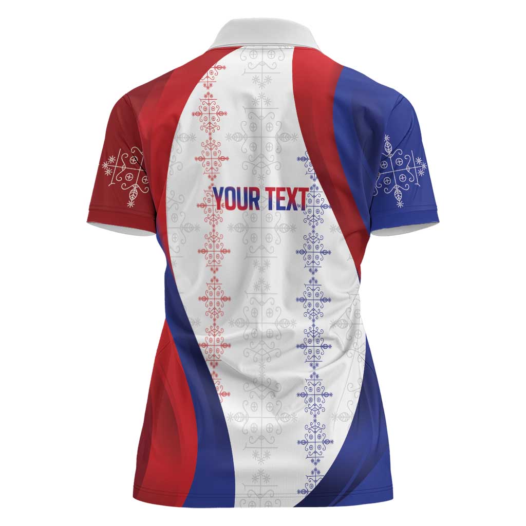 Haiti Football Les Grenadiers Personalized Women Polo Shirt Voodoo Veve Papa Legba - Wonder Print Shop
