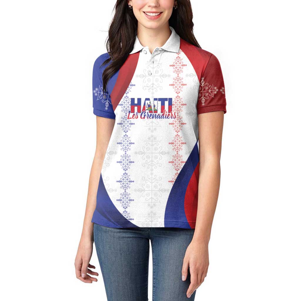Haiti Football Les Grenadiers Personalized Women Polo Shirt Voodoo Veve Papa Legba - Wonder Print Shop