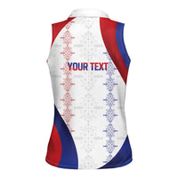 Haiti Football Les Grenadiers Personalized Women Sleeveless Polo Shirt Voodoo Veve Papa Legba - Wonder Print Shop