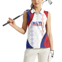 Haiti Football Les Grenadiers Personalized Women Sleeveless Polo Shirt Voodoo Veve Papa Legba - Wonder Print Shop
