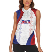 Haiti Football Les Grenadiers Personalized Women Sleeveless Polo Shirt Voodoo Veve Papa Legba - Wonder Print Shop