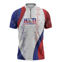 Haiti Football Les Grenadiers Personalized Zipper Polo Shirt Voodoo Veve Papa Legba - Wonder Print Shop