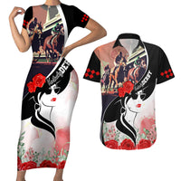 Kentucky Horse Racing Couples Matching Short Sleeve Bodycon Dress and Hawaiian Shirt Derby Hat LT7 - Wonder Print Shop