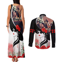 Kentucky Horse Racing Couples Matching Tank Maxi Dress and Long Sleeve Button Shirt Derby Hat LT7 - Wonder Print Shop