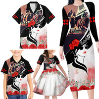 Kentucky Horse Racing Family Matching Long Sleeve Bodycon Dress and Hawaiian Shirt Derby Hat LT7 - Wonder Print Shop