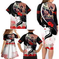 Kentucky Horse Racing Family Matching Long Sleeve Bodycon Dress and Hawaiian Shirt Derby Hat LT7 - Wonder Print Shop