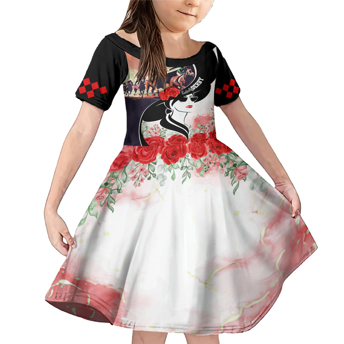 Kentucky Horse Racing Family Matching Mermaid Dress and Hawaiian Shirt Derby Hat LT7 - Wonder Print Shop