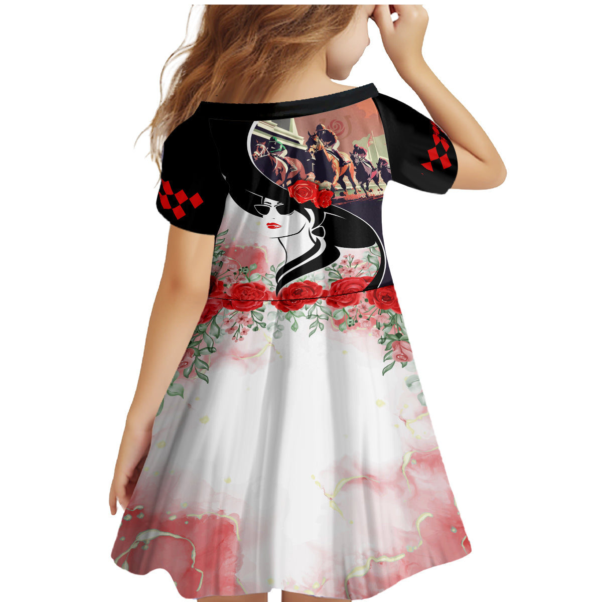 Kentucky Horse Racing Family Matching Mermaid Dress and Hawaiian Shirt Derby Hat LT7 - Wonder Print Shop