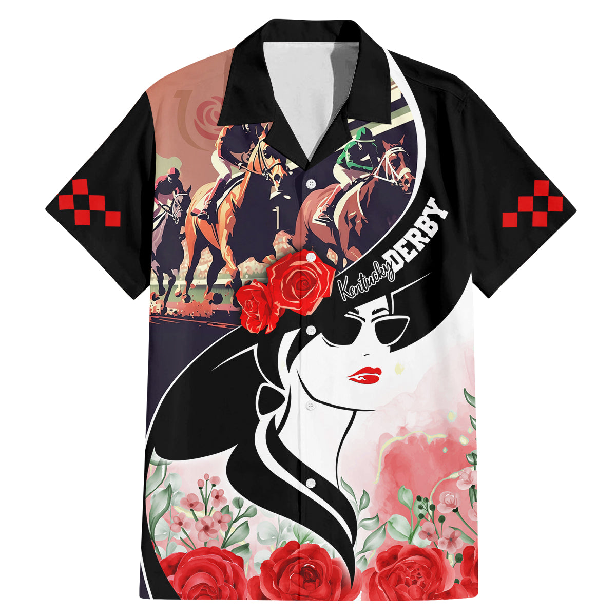 Kentucky Horse Racing Family Matching Mermaid Dress and Hawaiian Shirt Derby Hat LT7 - Wonder Print Shop