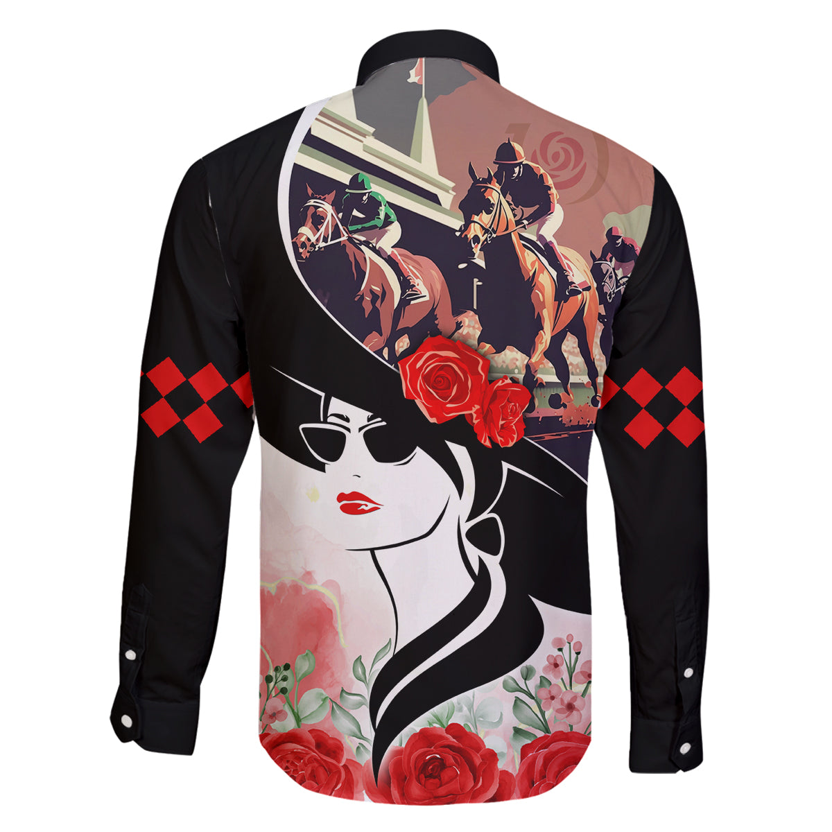 Kentucky Horse Racing Family Matching Off Shoulder Short Dress and Hawaiian Shirt Derby Hat LT7 - Wonder Print Shop