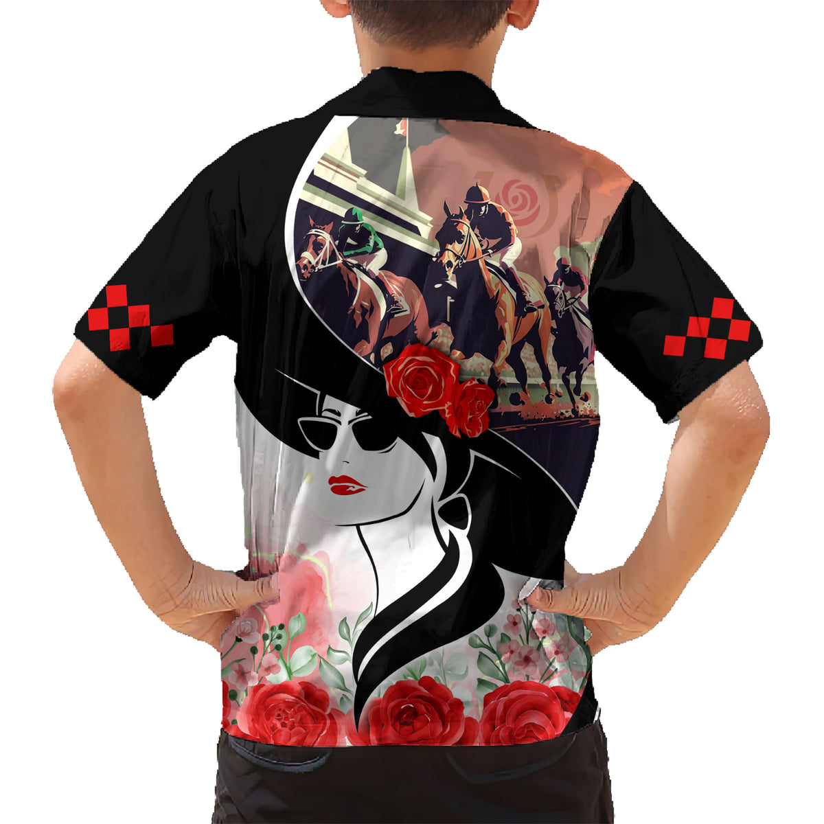 Kentucky Horse Racing Kid Hawaiian Shirt Derby Hat - Wonder Print Shop