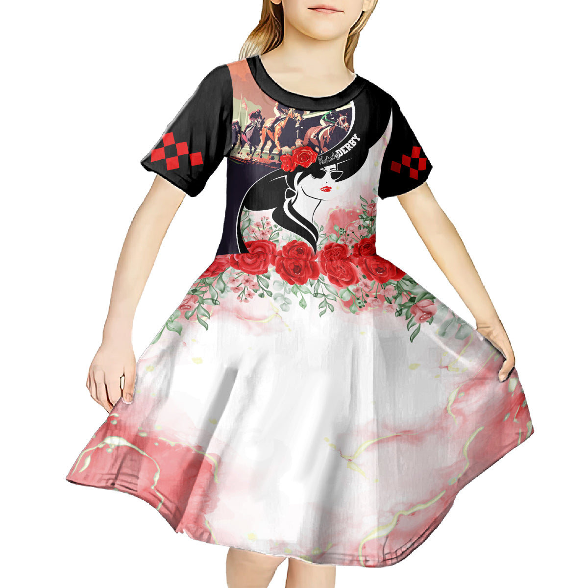 Kentucky Horse Racing Kid Short Sleeve Dress Derby Hat - Wonder Print Shop