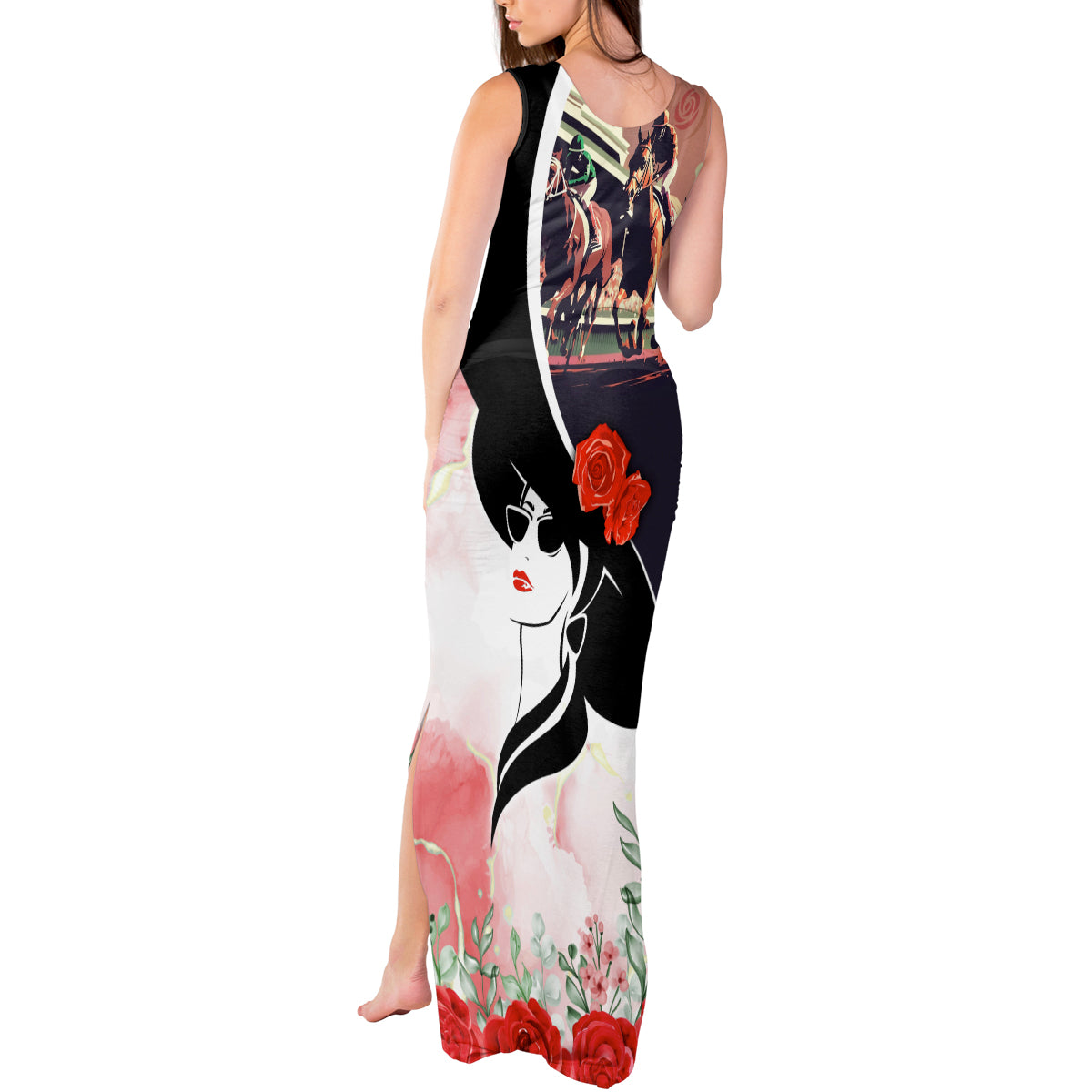 Kentucky Horse Racing Tank Maxi Dress Derby Hat - Wonder Print Shop