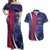 Personalized Haiti Citadelle Laferrière Couples Matching Off Shoulder Maxi Dress and Hawaiian Shirt Grunge Style