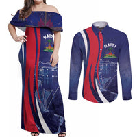 Personalized Haiti Citadelle Laferrière Couples Matching Off Shoulder Maxi Dress and Long Sleeve Button Shirt Grunge Style