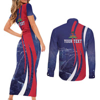 Personalized Haiti Citadelle Laferrière Couples Matching Short Sleeve Bodycon Dress and Long Sleeve Button Shirt Grunge Style