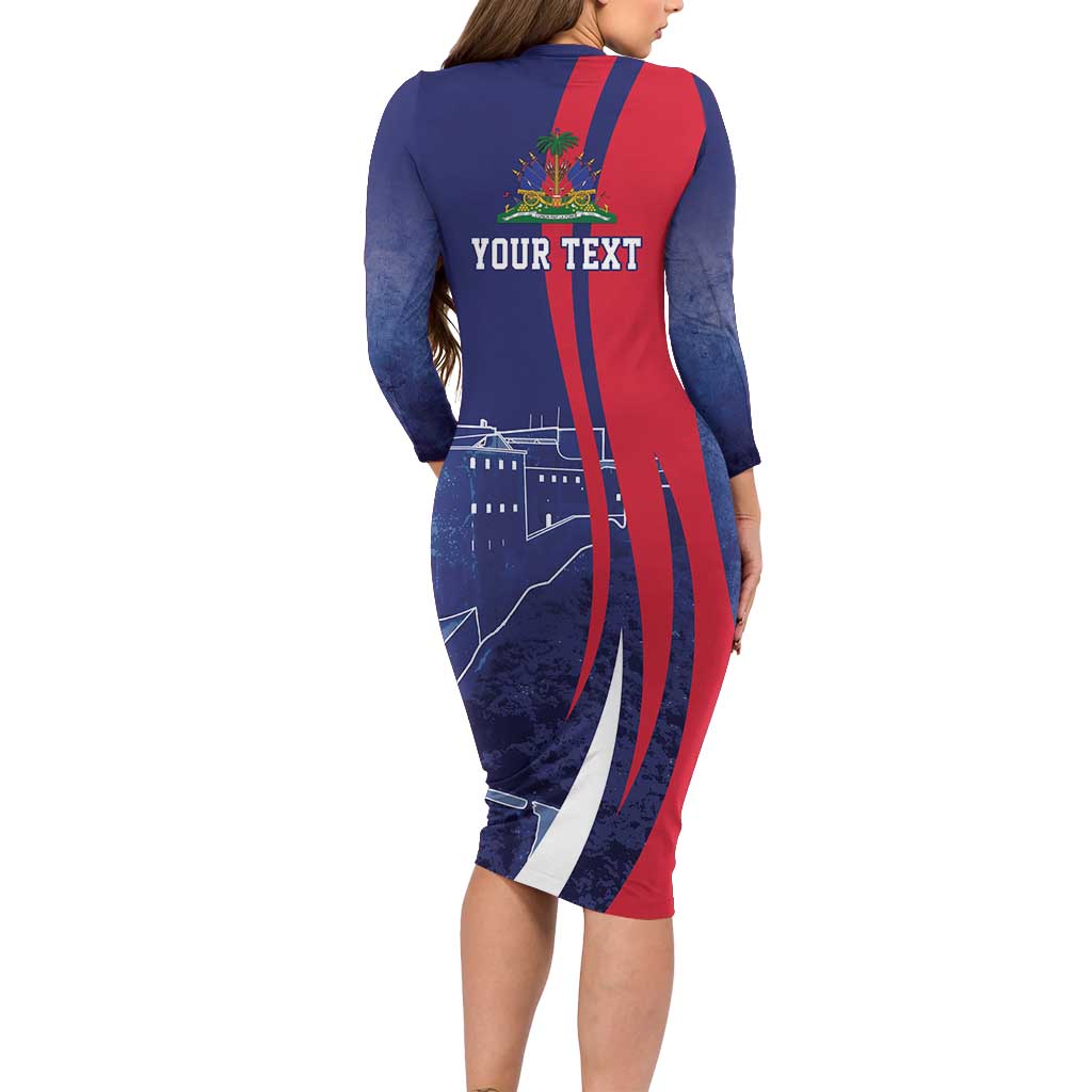 Personalized Haiti Citadelle Laferrière Family Matching Long Sleeve Bodycon Dress and Hawaiian Shirt Grunge Style