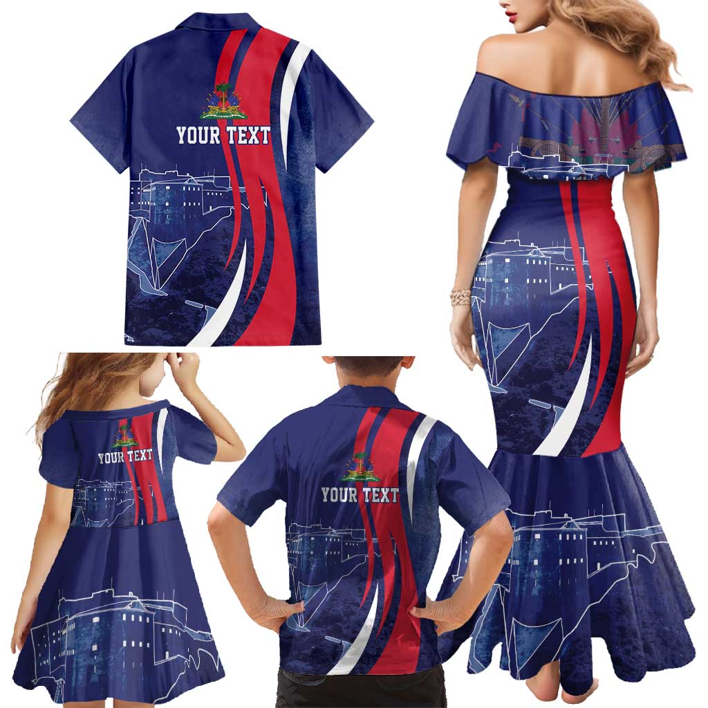 Personalized Haiti Citadelle Laferrière Family Matching Mermaid Dress and Hawaiian Shirt Grunge Style