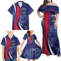 Personalized Haiti Citadelle Laferrière Family Matching Off Shoulder Maxi Dress and Hawaiian Shirt Grunge Style