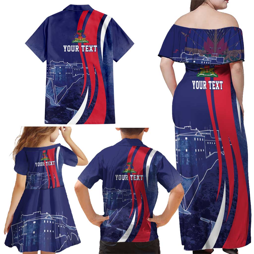 Personalized Haiti Citadelle Laferrière Family Matching Off Shoulder Maxi Dress and Hawaiian Shirt Grunge Style