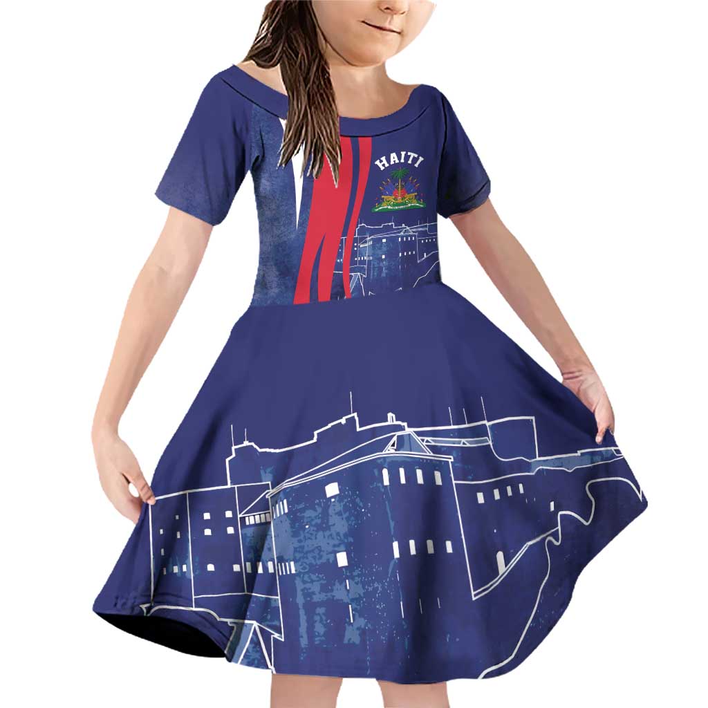Personalized Haiti Citadelle Laferrière Family Matching Off Shoulder Short Dress and Hawaiian Shirt Grunge Style