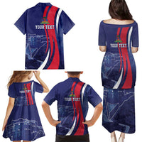 Personalized Haiti Citadelle Laferrière Family Matching Puletasi and Hawaiian Shirt Grunge Style