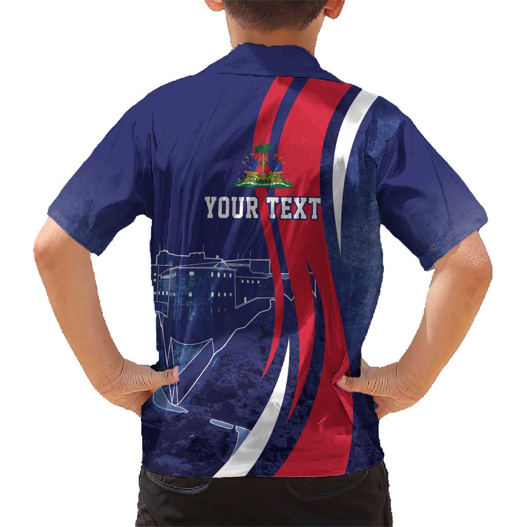 Personalized Haiti Citadelle Laferrière Family Matching Short Sleeve Bodycon Dress and Hawaiian Shirt Grunge Style