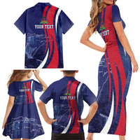 Personalized Haiti Citadelle Laferrière Family Matching Short Sleeve Bodycon Dress and Hawaiian Shirt Grunge Style