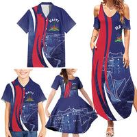 Personalized Haiti Citadelle Laferrière Family Matching Summer Maxi Dress and Hawaiian Shirt Grunge Style