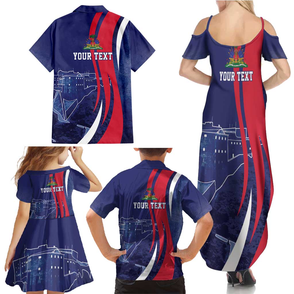 Personalized Haiti Citadelle Laferrière Family Matching Summer Maxi Dress and Hawaiian Shirt Grunge Style