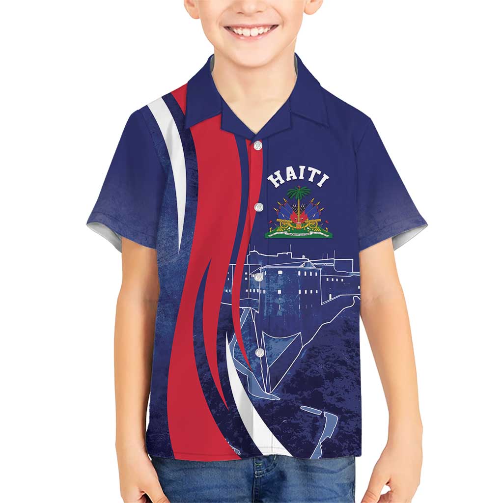 Personalized Haiti Citadelle Laferrière Kid Hawaiian Shirt Grunge Style