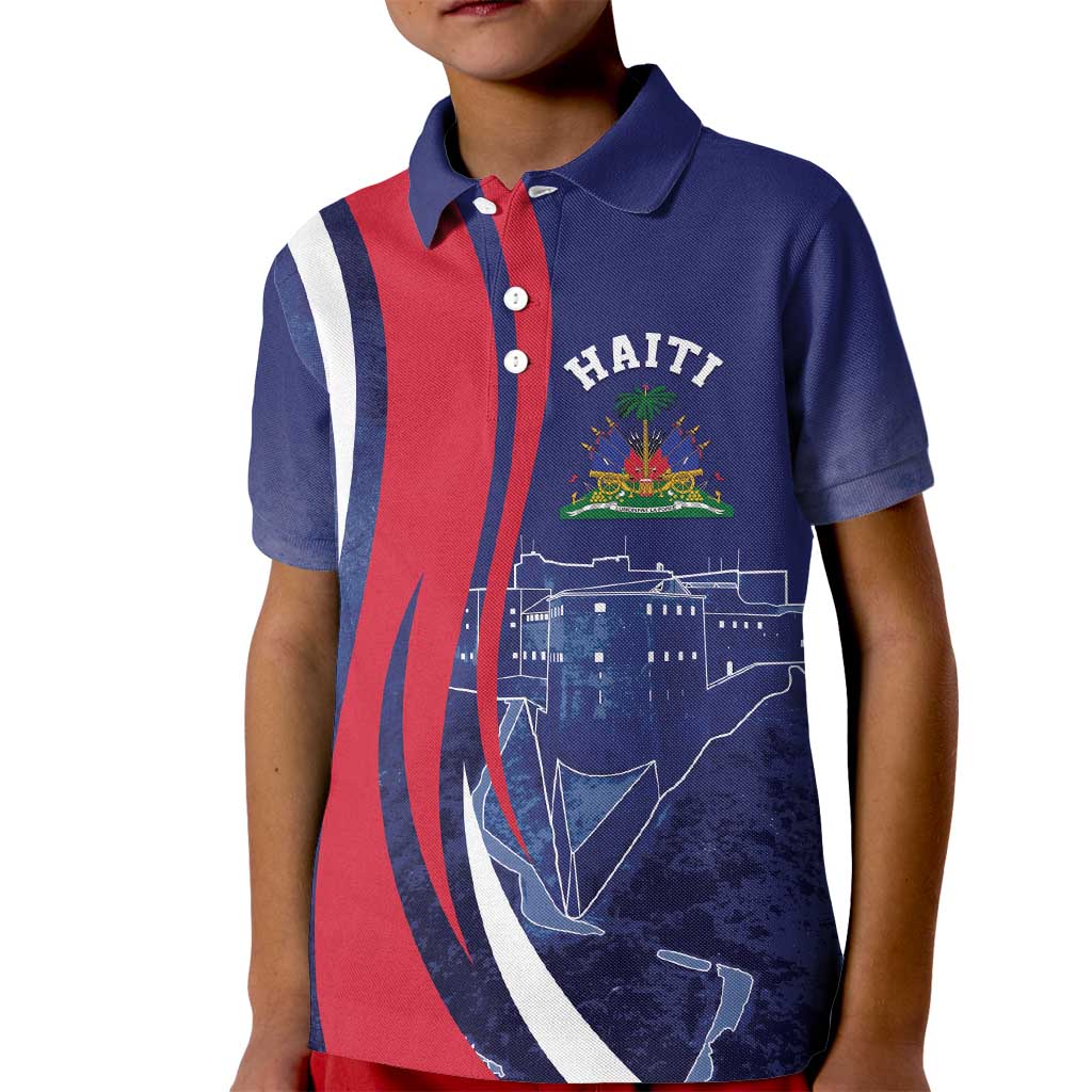 Personalized Haiti Citadelle Laferrière Kid Polo Shirt Grunge Style