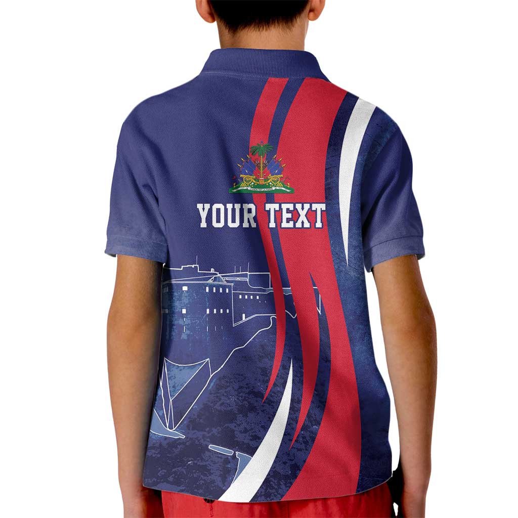 Personalized Haiti Citadelle Laferrière Kid Polo Shirt Grunge Style