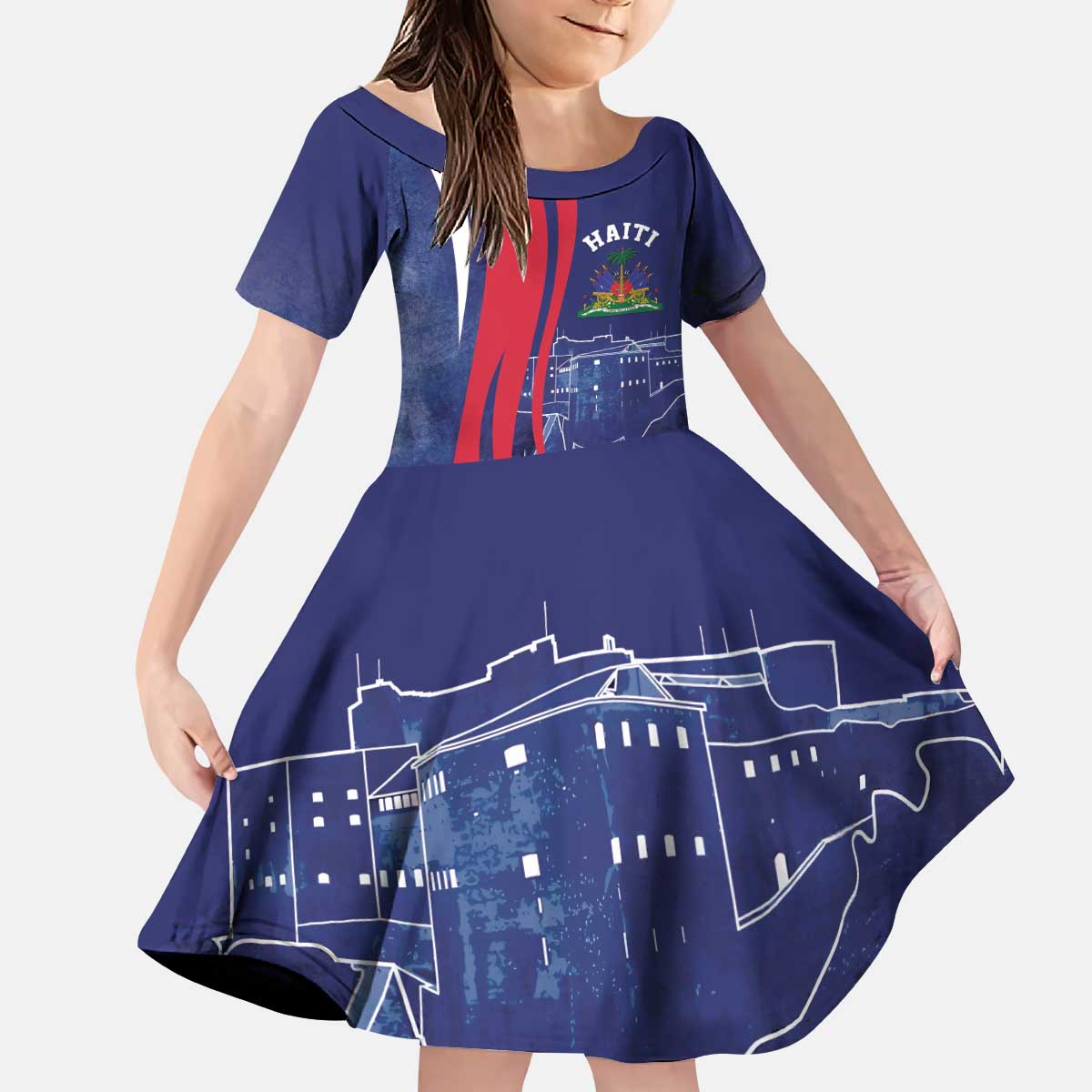 Personalized Haiti Citadelle Laferrière Kid Short Sleeve Dress Grunge Style