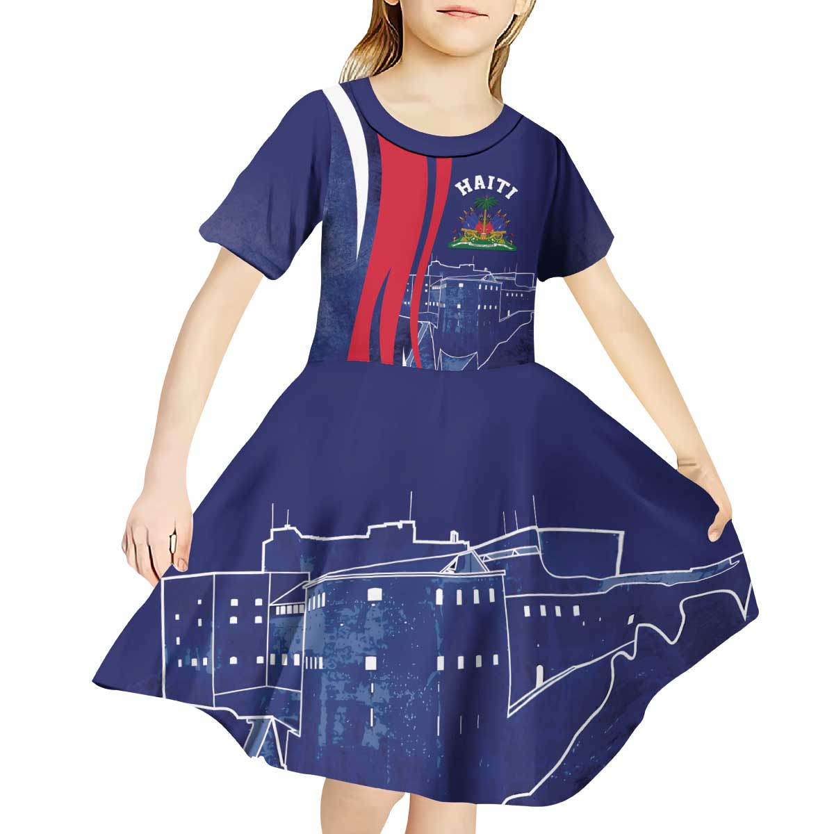 Personalized Haiti Citadelle Laferrière Kid Short Sleeve Dress Grunge Style